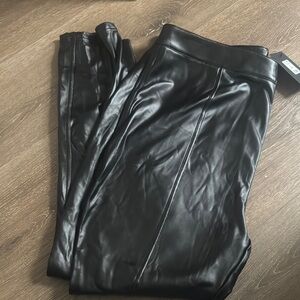 Black Faux Leather Pants